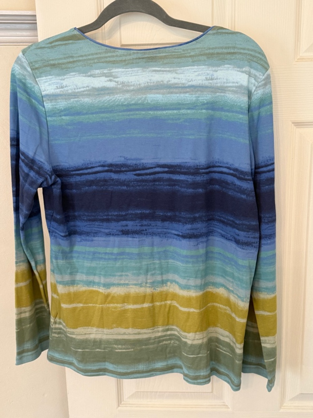NWT STYLE & CO WOMENS STRIPED OMBRÉ TOP 💚🩵🧡
SZ PETITE LARGE
LONG SLEEVED - Picture 3 of 7